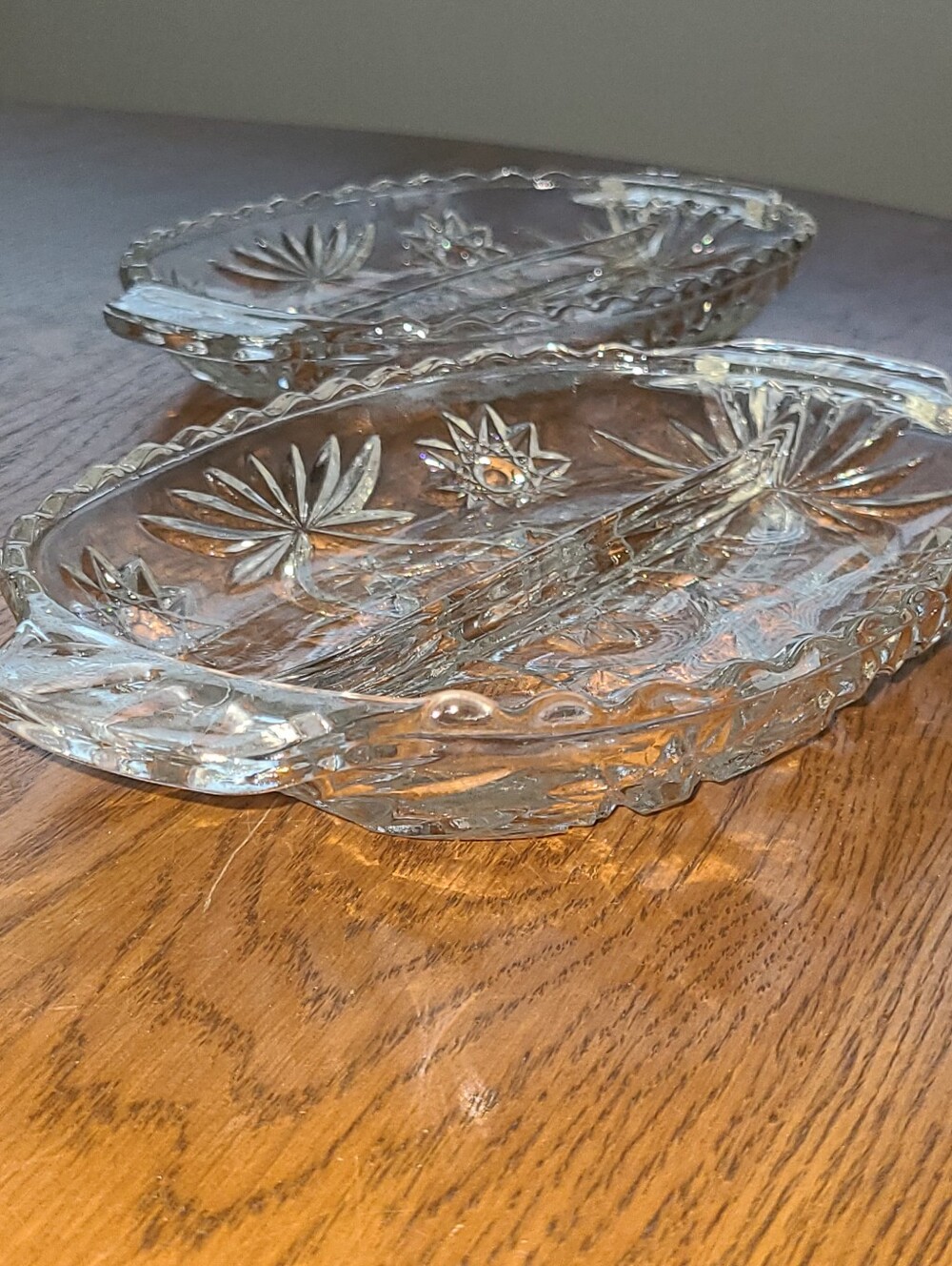 Vintage - Anchor Hocking EAPC Star of David divided relish dishes Set of 2 - Picture 12 of 15